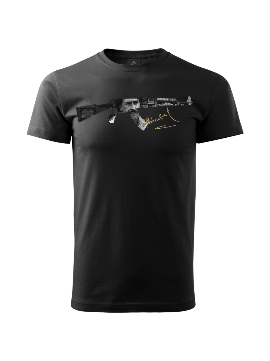 Pánske tričko - Escobar Eyes AK-47 - Čierna