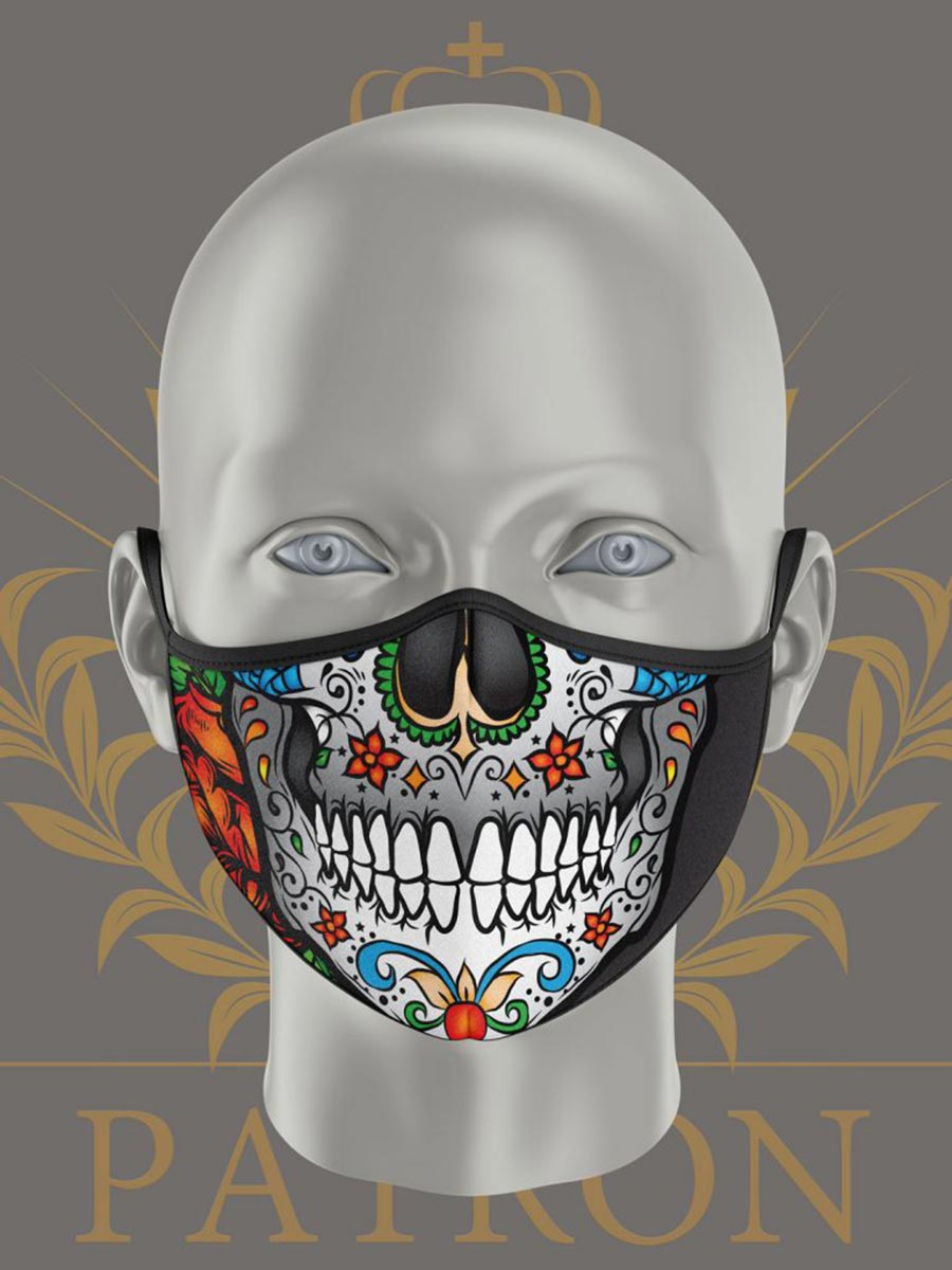 Dvojvrstvová ochranná maska na tvár - Lebka Mexico