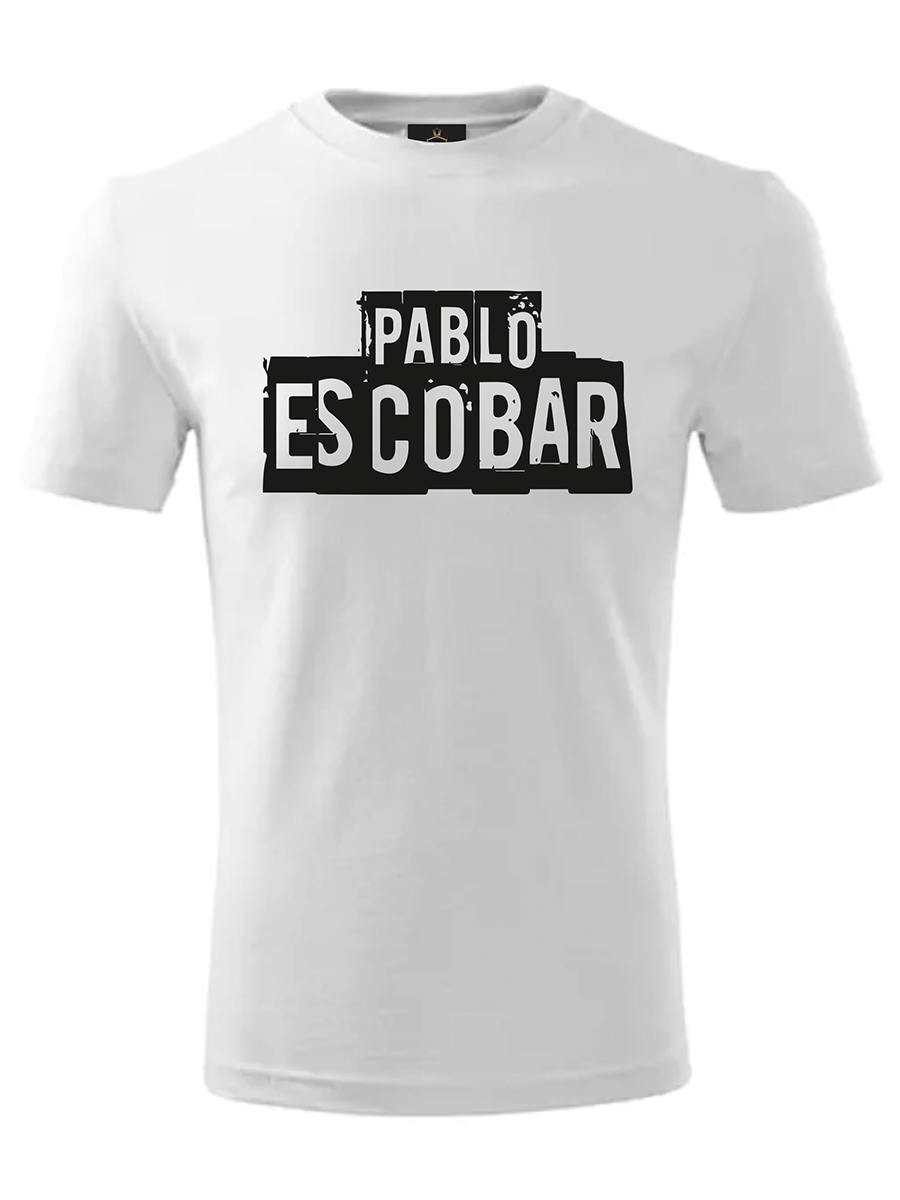Pánske tričko PABLO ESCOBAR Black - Biela
