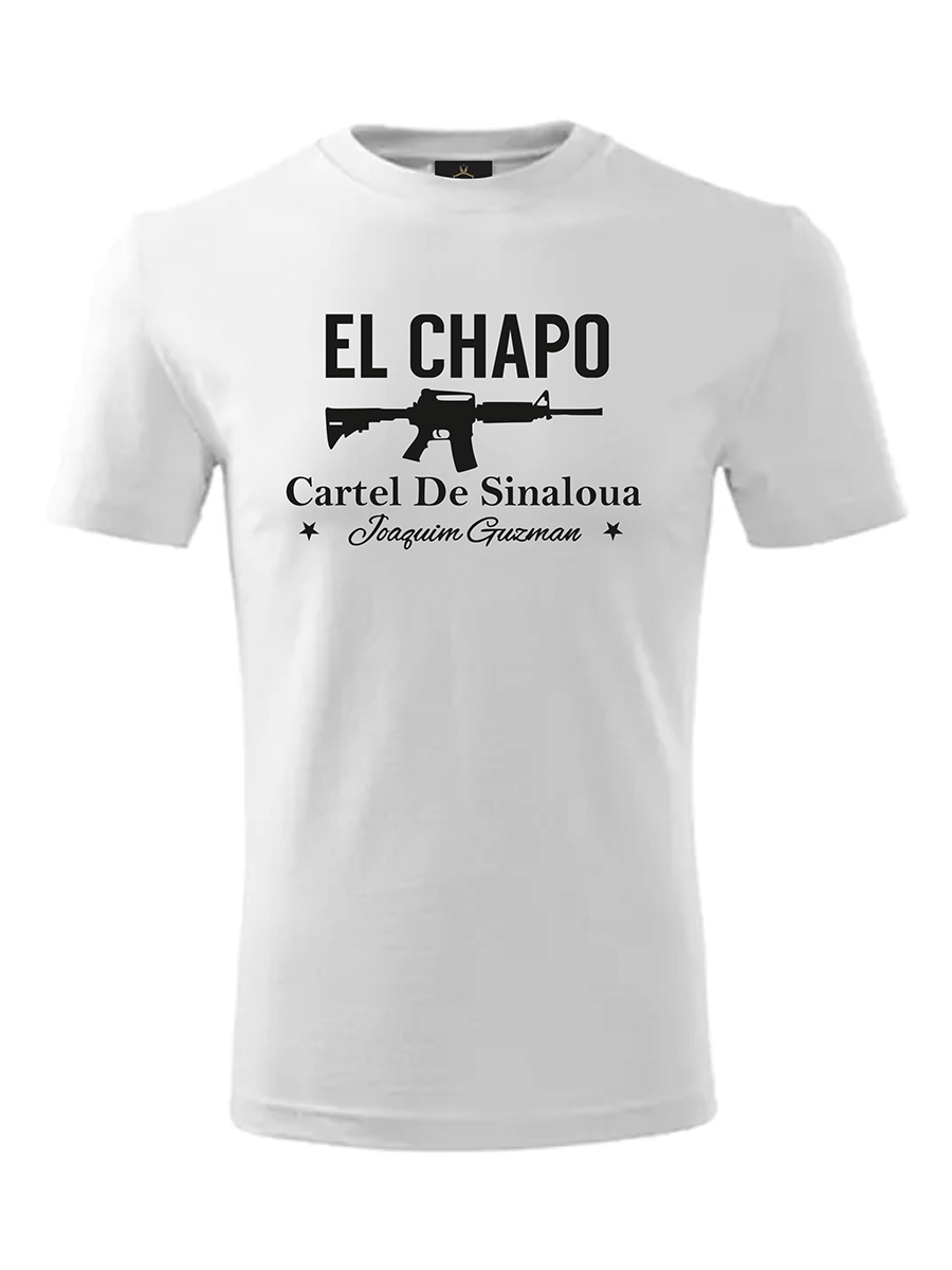 Pánske tričko EL CHAPO M16 Black - Biela