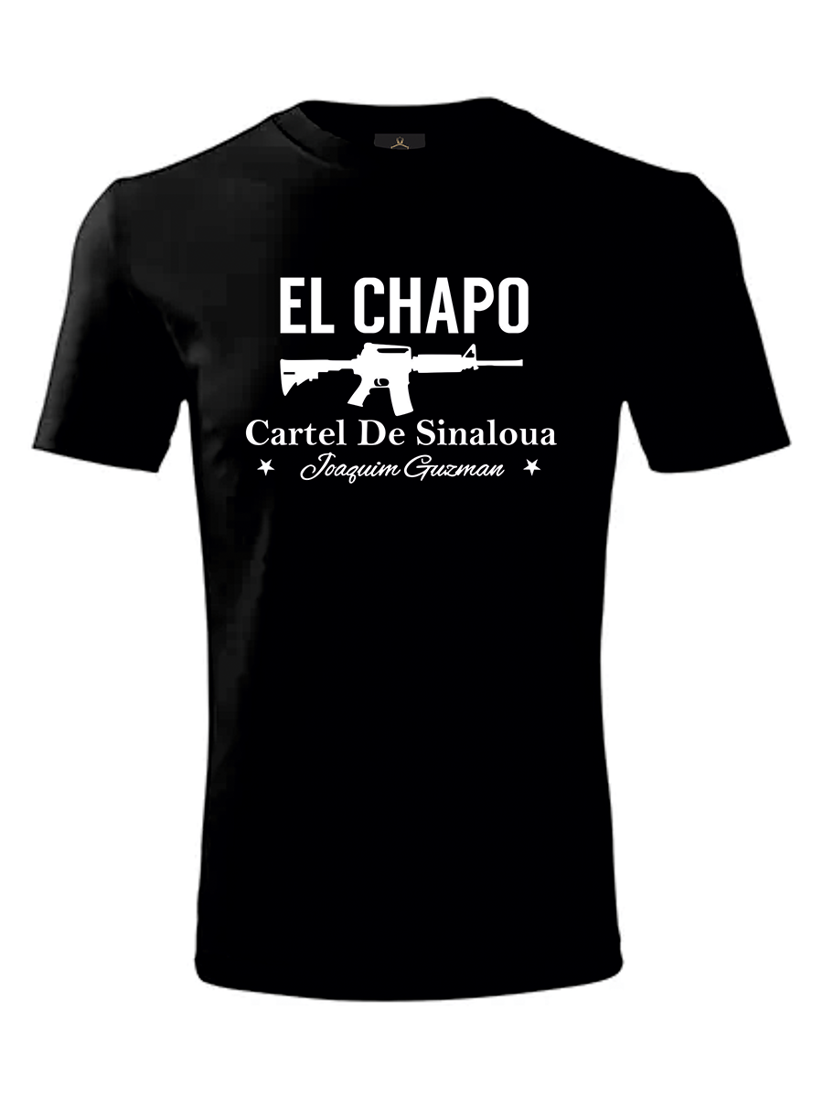 Pánske tričko EL CHAPO M16 White - Čierna